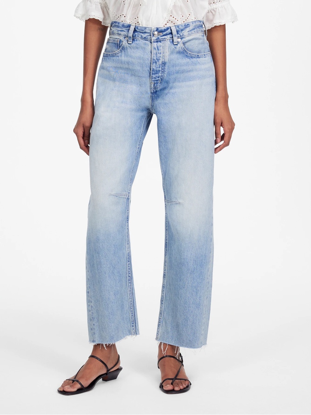 Madewell Darted Barrel Leg Jean Edmonson Wash Denim Size 24 $148 NU023 Raw Hem